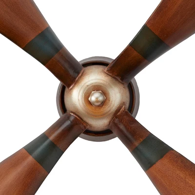 32" X 32" Metal Airplane Propeller 4 Blade Wall Decor With Aviation Detailing Brown - Olivia & May 4 32" X 32" Metal Airplane Propeller 4 Blade Wall Decor With Aviation Detailing Brown - Olivia & May - Image 4
