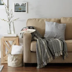 50"x60" Braided Striped Throw Blanket - Design Imports -Decora Shop GUEST b7a308e7 6fc3 4fcf 94fc 7ffbc40d7dc4