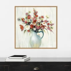 22" X 22" Coastal Bouquet Autumn By Silvia Vassileva Framed Canvas Wall Art Light Brown - Amanti Art -Decora Shop GUEST b7c58add 1093 44a0 8722 dab3d6de224c