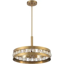 Stiffel Artyom Warm Gold Ring Pendant Chandelier 21 1/2" Wide Modern Clear Crystal Balls 4-Light Fixture For Dining Room House Foyer Kitchen Island -Decora Shop GUEST b9a9ec19 f81d 414c af15 6e14349f70a2