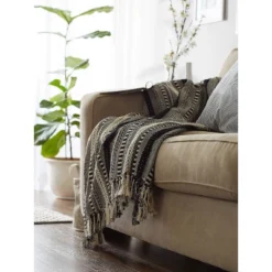 50"x60" Braided Striped Throw Blanket - Design Imports -Decora Shop GUEST bb7e2c61 c86f 4ed7 8975 13923f211b08