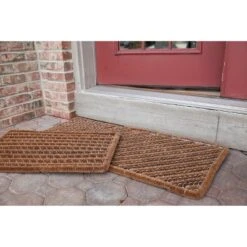 1'2" X 2'6" Geometric Stripes Wire Brush Indoor/Outdoor Doormat Natural/Silver - Entryways -Decora Shop GUEST bc044b07 a094 4a4a abb1 abe7bb1424e5