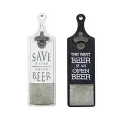 Wood Sign Beer Bottle Opener 2 Storage Slot Wall Decor Set Of 2 - Olivia & May -Decora Shop GUEST c32cf873 3721 4941 8900 916c47aab188