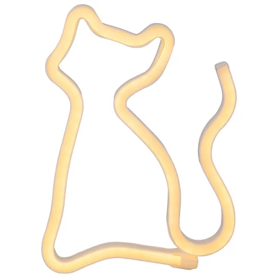 Northlight 9" White Cat LED Neon Style Sign 2 Northlight 9" White Cat LED Neon Style Sign - Image 2