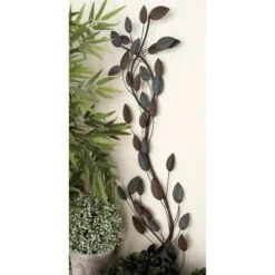 Traditional Metal Leaf Wall Decor Brown - Olivia & May