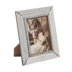 Gray And Cream Distressed Wood 5 X 7 Inch Decorative Wood Picture Frame - Foreside Home & Garden -Decora Shop GUEST c52dc19a 7e8e 4c34 96fd a6b42d7370c5