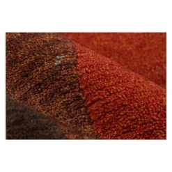 2'x3' Solid Knotted Accent Rug Paprika Red/Black - Momeni