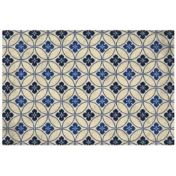 FlorArt Palisades Low Profile Easy Clean Kitchen Mat Blue/Cream - Bungalow Flooring -Decora Shop GUEST c9512762 7721 4e54 a3a7 4e4e5afb4d85