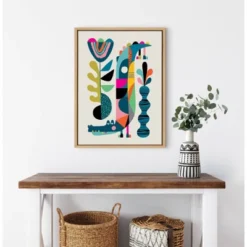 18" X 24" Sylvie Mid Century Crocodile Framed Canvas Wall Art By Rachel Lee Natural - Kate And Laurel -Decora Shop GUEST c9970a3e 6596 4256 9a32 da06d94ac01b