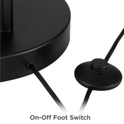 360 Lighting Cora Modern Arc Floor Lamp Standing 72" Tall Black Metal White Linen Drum Shade Decor For Living Room Reading Bedroom Office House Home -Decora Shop GUEST cea4d015 b2bf 4158 b20c 2d07d1b2a84f