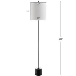 60.5" Marble/Metal Levitt Floor Lamp (Includes LED Light Bulb) Silver - JONATHAN Y -Decora Shop GUEST d4ec62f1 a258 4940 a5b1 d80595b55e28