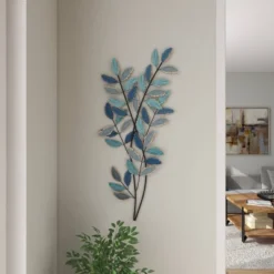 Metal Leaf Wall Decor With Gold Accent Blue - Olivia & May 28 Metal Leaf Wall Decor With Gold Accent Blue - Olivia & May -Decora Shop GUEST d51f458f 58a8 4291 8021 0565a0b816a2