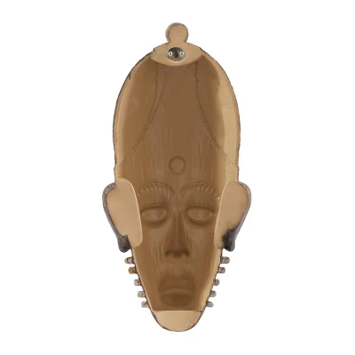 18" X 8" Polystone Mask Primitive African Sculpture Brown - Olivia & May 2 18" X 8" Polystone Mask Primitive African Sculpture Brown - Olivia & May - Image 2