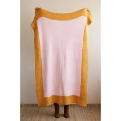 Shiraleah Pink And Orange Super Soft Reversible Throw Blanket