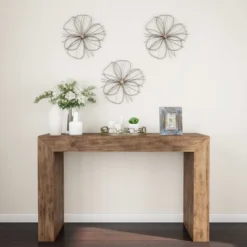 Wall Decor - Metallic Layered Wire Flower Sculpture - Contemporary Hanging Accent For Living Room, Bedroom, Or Kitchen By Lavish Home (Silver/Gold) -Decora Shop GUEST d883f9c5 061a 4dbc ac8a bf67d3183375