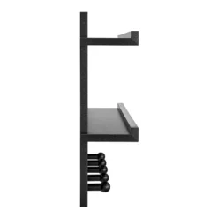 29" X 16" 2 Tier Ledge Wall Shelf Organizer With Five Hanging Hooks Black - Danya B. -Decora Shop GUEST d98246e7 dfc0 47e5 931f 5e4c4175228f
