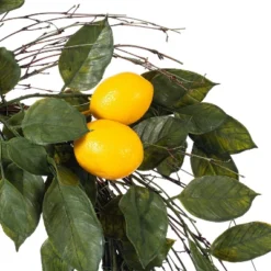 Artificial Salal Leaf/Lemon Wreath (24") Yellow - Vickerman -Decora Shop GUEST d9ac980b 1c1d 4316 b20f 57211aae9d16