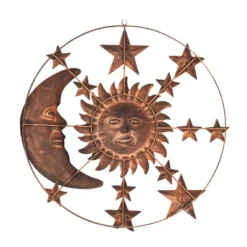 Metal Sun And Moon Indoor Outdoor Wall Decor With Stars Bronze - Olivia & May -Decora Shop GUEST da4991c2 36a3 42b8 b22d 8b2753feb8ec