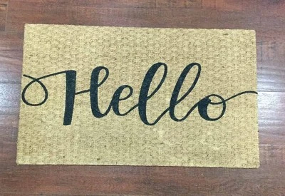 J&V TEXTILES "Hello" Outdoor Coir Doormat 18" X 30" 2 J&V TEXTILES "Hello" Outdoor Coir Doormat 18" X 30" - Image 2