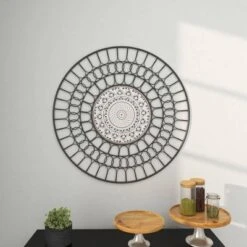 Metal Abstract Carved Design Wall Decor Black - Olivia & May -Decora Shop GUEST df6dd367 ea82 43d2 a799 0ee335cc6541