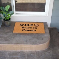 BirdRock Home Smile You're On Camera Coir Front Door & Entry Doormat - 18" X 30" -Decora Shop GUEST df766c5a 1562 4a8b 91e8 fff5e65bf344