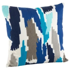 20"x20" Embroidered Brushstroke Design Throw Pillow - Saro Lifestyle -Decora Shop GUEST df92b5de 34b0 400c bda8 789ef6134e7c