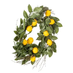 Artificial Salal Leaf/Lemon Wreath (24") Yellow - Vickerman -Decora Shop GUEST e31d32b0 b80d 47b8 afda d4c0a4824639