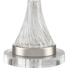 Regency Hill Luca Modern Table Lamps Set Of 2 With Round Risers 26 1/2" High Glass USB Charging Port Fabric Drum Shade For Living Room Desk Office -Decora Shop GUEST e37e927c a406 4216 9dba 52697801e544