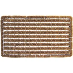 1'2" X 2'6" Geometric Stripes Wire Brush Indoor/Outdoor Doormat Natural/Silver - Entryways -Decora Shop GUEST e6496fff 6221 4be9 9109 51e987c6daea