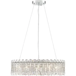 Possini Euro Design Alyssa Chrome Drum Chandelier 23 1/2" Wide Modern Crystal 12-Light LED Fixture For Dining Room Kitchen Island Entryway Bedroom -Decora Shop GUEST e9229ca2 8e7b 4458 84b2 34bcc704ed40