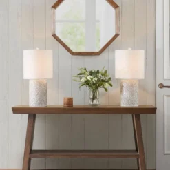 Ashbourne Embossed Floral Resin Table Lamp (Includes LED Light Bulb) Ivory - Hampton Hill -Decora Shop GUEST edea004b 848e 4b6d b4b2 18b24dd48b24