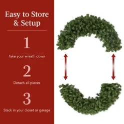 Best Choice Products 48in Artificial Pre-Lit Fir Christmas Wreath Decor W/ Red Bow, 250 LED Lights, 714 Tips, Plug-In -Decora Shop GUEST ee202478 405d 4d0f a1b8 b8b2d119819f