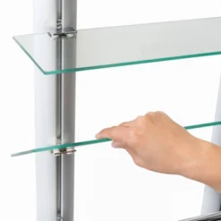 7" X 20" 2 Tier Adjustable Glass Shelf With Towel Bar Wall Shelf - Danya B. -Decora Shop GUEST eec2bf29 9a76 4ea5 8bdf e5a593f81209