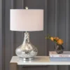26" Emilia Mirrored Mosaic Table Lamp (Includes LED Light Bulb) Silver - JONATHAN Y