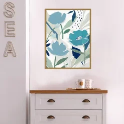 18" X 24" Song Of The Wind I Blue Flowers By Isabelle Z Framed Canvas Wall Art - Amanti Art -Decora Shop GUEST f3931467 1a09 4280 8d6c d88a9510fc40