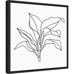 16" X 16" Foliage Contour I By Annie Warren Framed Canvas Wall Art - Amanti Art