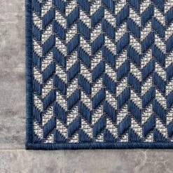8'x10' Camryn Abstract Herringbone Indoor And Outdoor Area Rug Navy - NuLOOM -Decora Shop GUEST f4e485a3 cde6 4e35 b45e 72b8b816a61a