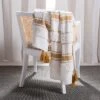 Polli Throw Blanket - Mustard Yellow/Beige - 50" X 60" - Safavieh