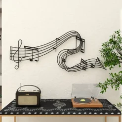 Metal Music Notes Wall Decor Black - Olivia & May -Decora Shop GUEST fe1438c0 a0bd 43df 902a 2d9c12e49c36