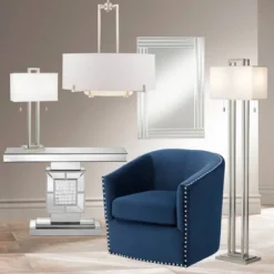 Possini Euro Design Concentric Brushed Nickel Pendant Chandelier 28" Wide Modern White Fabric Drum 4-Light For Dining Room House Foyer Kitchen Island -Decora Shop GUEST fe25067f a19c 4e1c 829e 5d26bb3dff2f